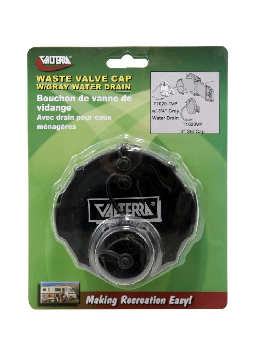Valterra T1020-1VP 3" Waste Valve Cap with 3/4" Hose Connection - image 1
