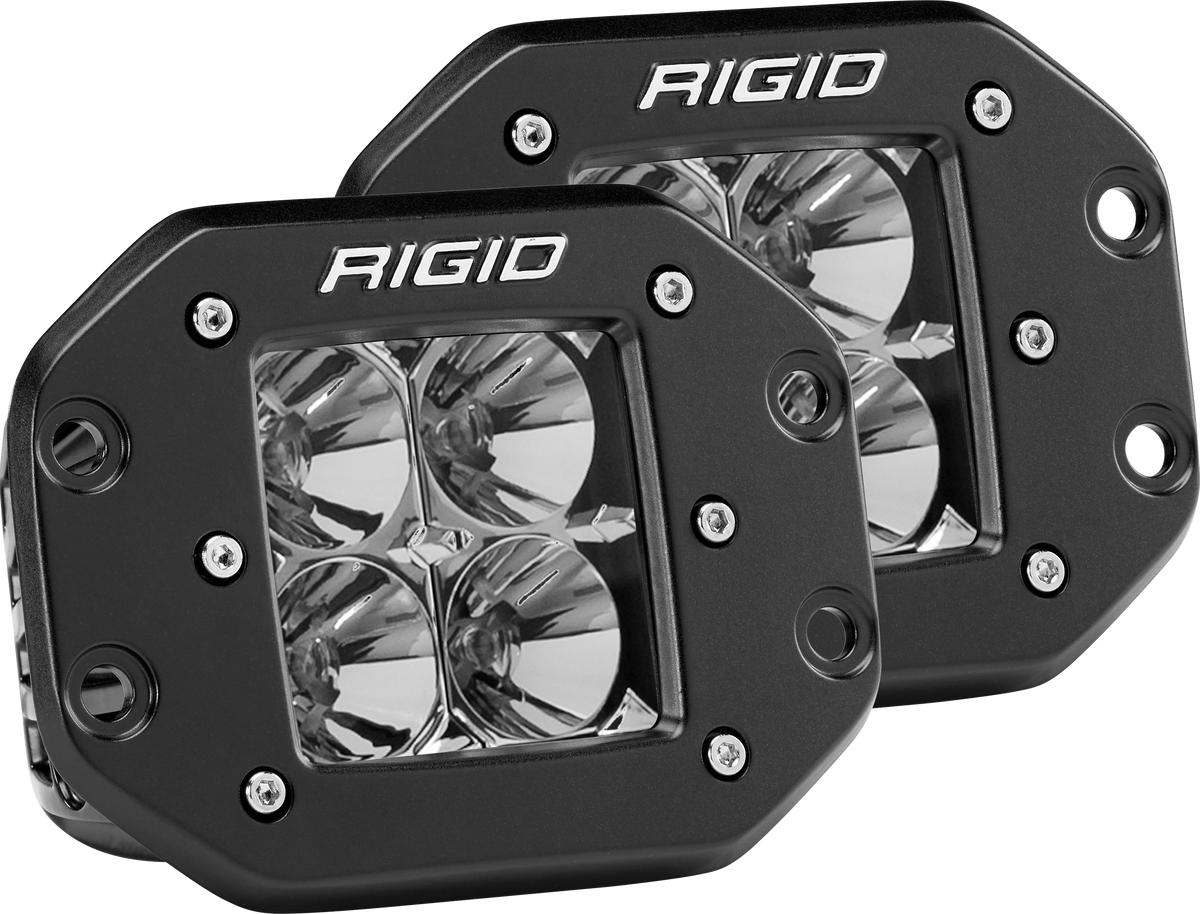 RIGID D-Series PRO LED Light, Flood Optic, Flush Mount, Pair - 212113