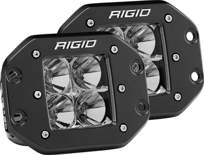 RIGID D-Series PRO LED Light, Flood Optic, Flush Mount, Pair - 212113