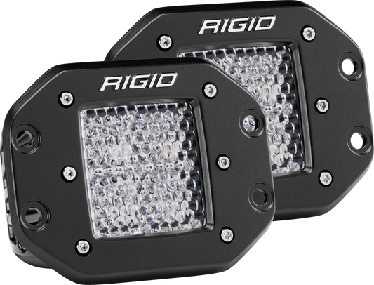 RIGID D-Series PRO LED Light, Diffused Lens, Flush Mount, Pair - 212513