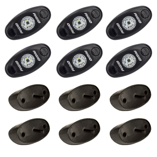RIGID A-Series LED Universal Rock Light Kit, High Power Cool White, Set Of 6 - 400253