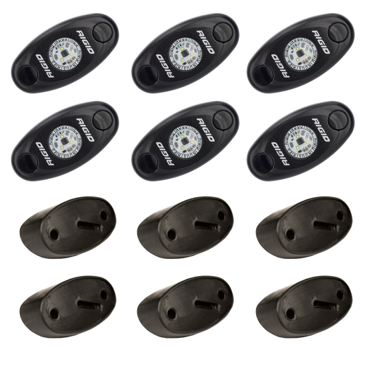 RIGID A-Series LED Universal Rock Light Kit, High Power Amber, Set Of 6 - 400293