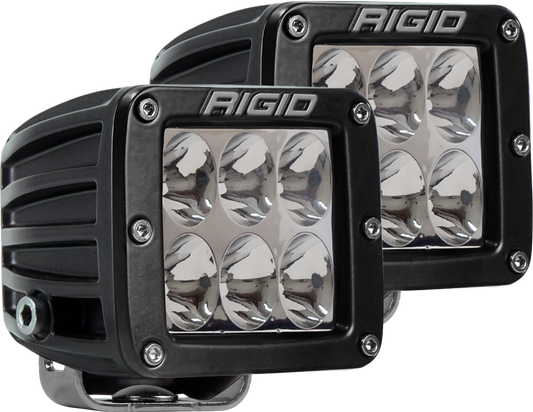 RIGID D-Series PRO LED Light, Driving Optic, Surface Mount, Black Housing, Pair - 502313