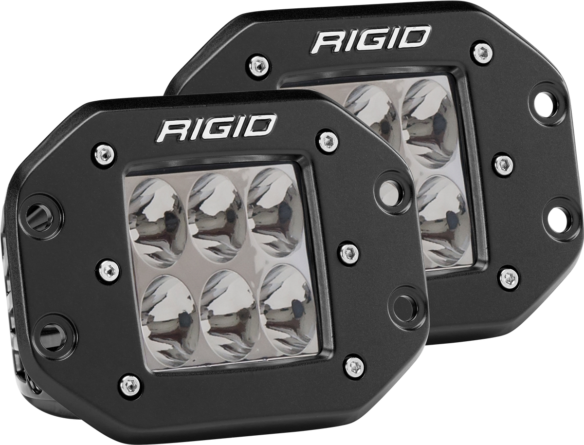 RIGID D-Series PRO LED Light, Driving Optic, Flush Mount, Black Housing, Pair - 512313