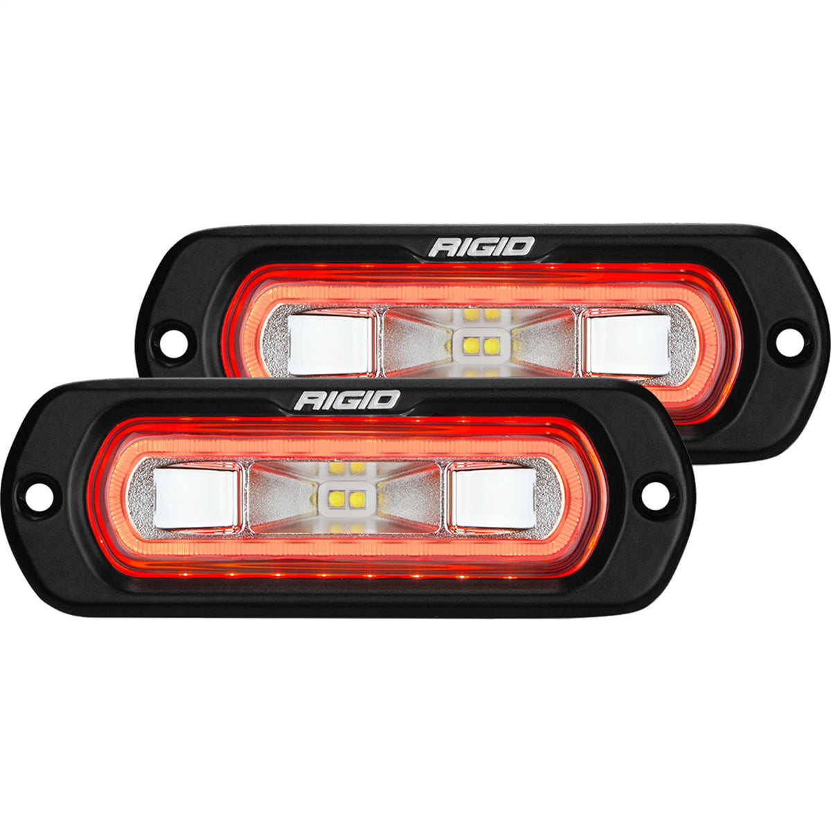 RIGID SR-L Series Off-Road Spreader Pod, Flush Mount, Red Halo, Pair - 53222