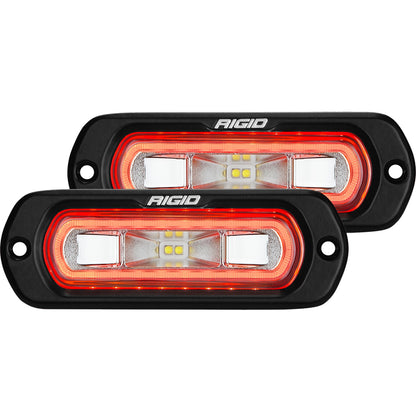 RIGID SR-L Series Off-Road Spreader Pod, Flush Mount, Red Halo, Pair - 53222