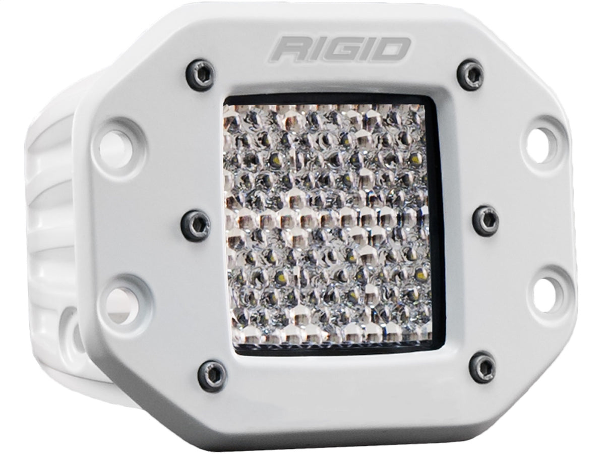 RIGID D-Series PRO Light, Flood Diffused, Flush Mount, White Housing, Single - 611513