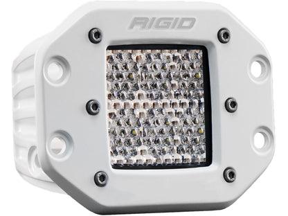 RIGID D-Series PRO Light, Flood Diffused, Flush Mount, White Housing, Single - 611513