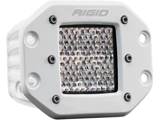 RIGID D-Series PRO Light, Flood Diffused, Flush Mount, White Housing, Single - 611513