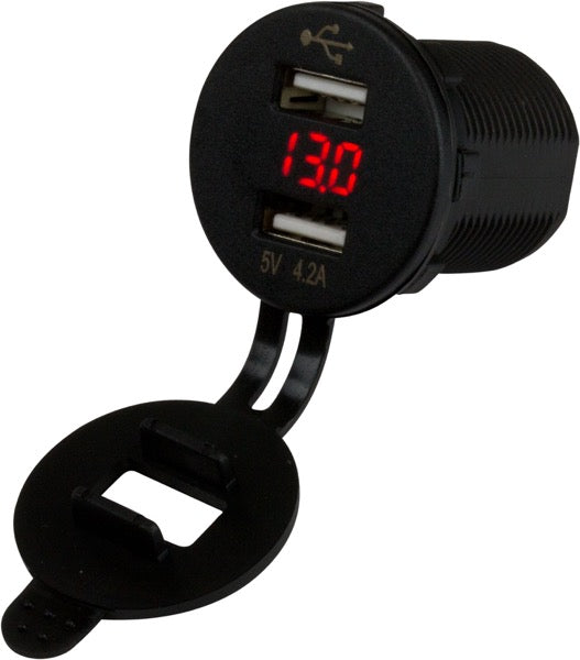 Dual Usb Socket Voltmeter W/ Hidden Display - 426517-1