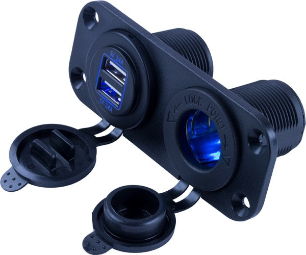 Dual Usb & Power Socket Panel - 426505-1