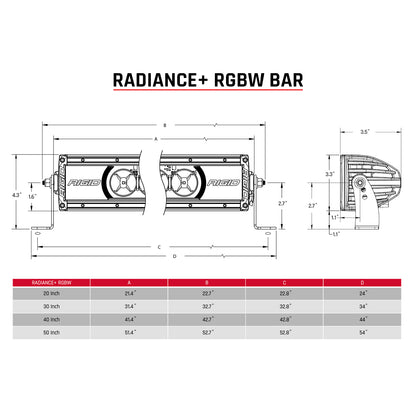 RIGID Radiance+ 20 Inch RGBW Light Bar - 220053