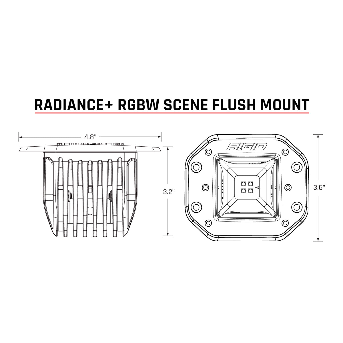 RIGID Radiance+ Scene RGBW Flush Mount - 682153