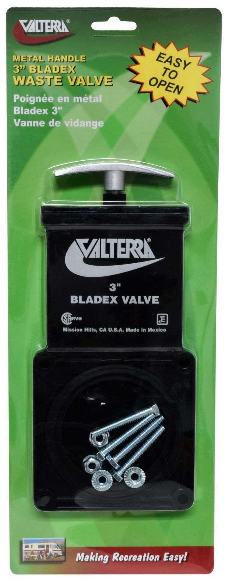 Valterra T1003VPM Bladex 3" Waste Valve Body - Metal Handle - image 1