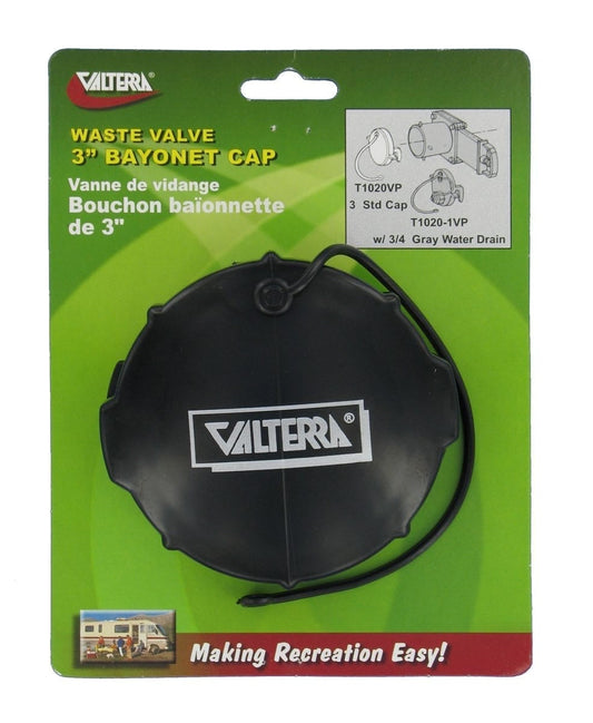 Valterra T1020VP 3" RV Waste Valve Termination Cap - image 1